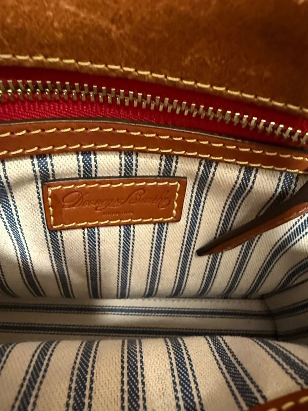 Dooney & Bourke Pink and Tan Leather-Trim Crossbody - Picture 2 of 4